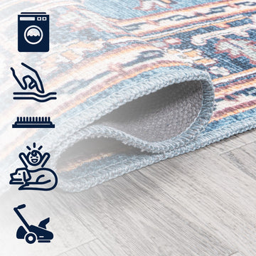 Cirali Ornate Large Medallion Washable Area Rug